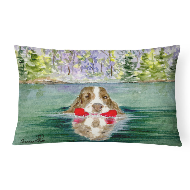 Springer Spaniel Outdoor Reversible Throw Pillow