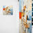 Hamida Cubism Blue And White Fight II - Modern Velvet Curtain - Room Darkening - 1 panel-535132371