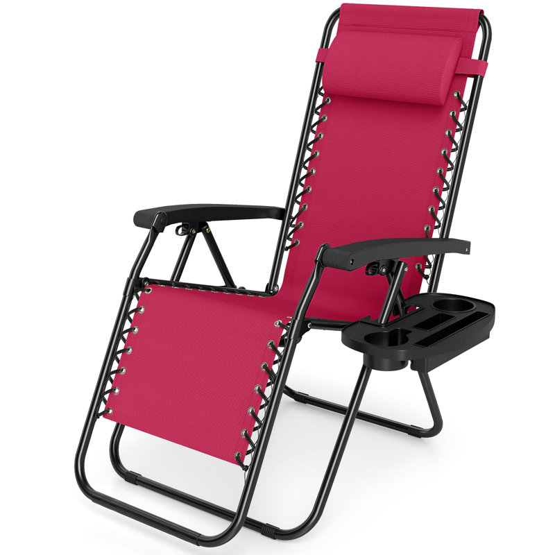 Romero Outdoor Metal Chaise Lounge Set, Wine, 1