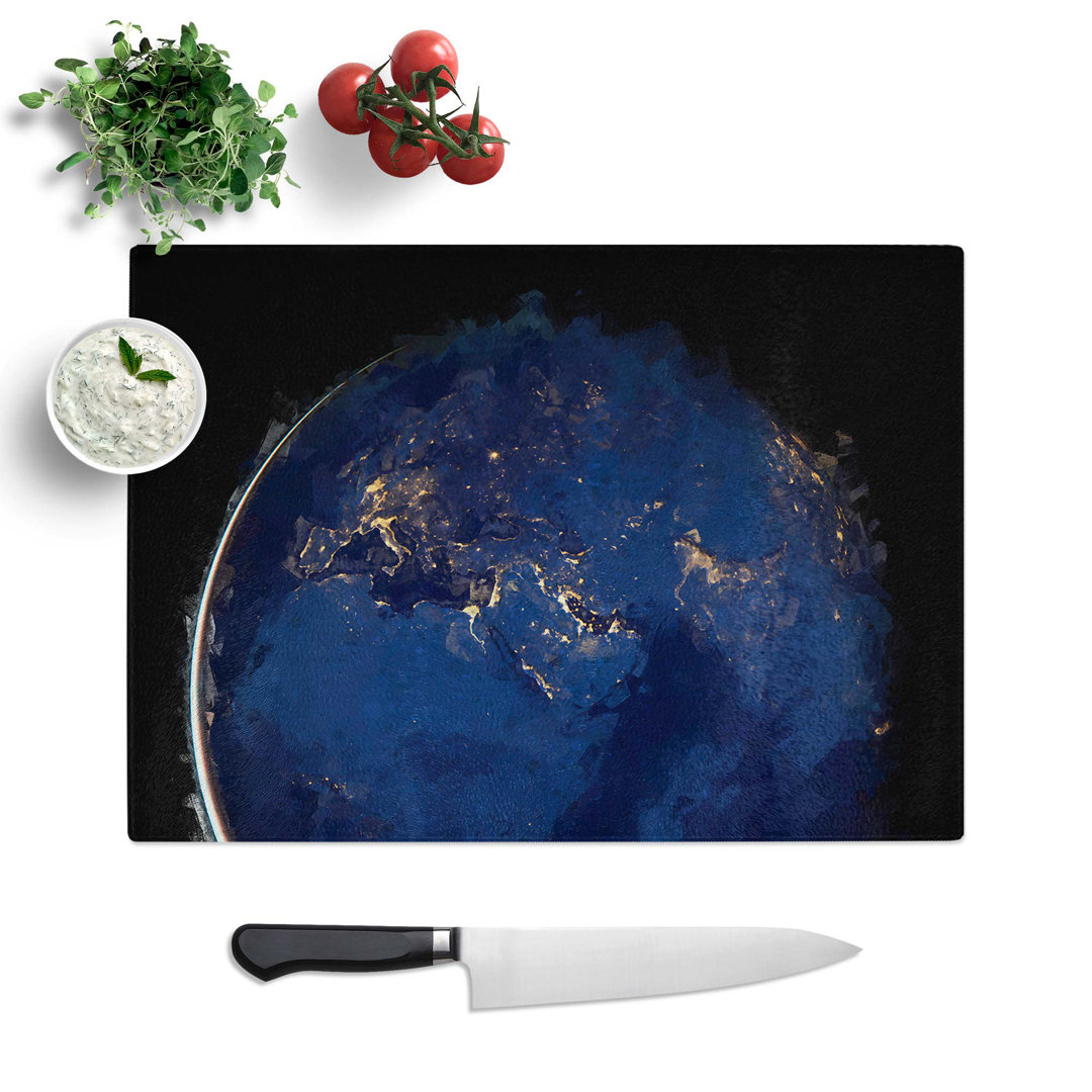 Glass Earth View in Abstract Chopping Board