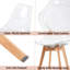 Ensemble de table à manger élégant 5 pièces, table de salle à manger ronde et 4 chaises en plastique avec coussins-790808989