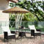 Mobilier de patio 3 pièces - Bistro avec chaises inclinables, coussins rembourrés épais, structure en acier galvanisé, sièges élégants Fade Pe, table basse rustique, housses de coussins amovibles, eau