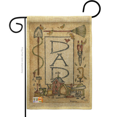 Drapeau de jardin en toile de jute 18,5 x 13 po Mayweather Dad Border Impressions