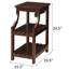 Table d'appoint avec prises électriques et tablettes - Bois rectangulaire pour le salon principal H 24,5 po x l 19,5 po x P 15,5 po