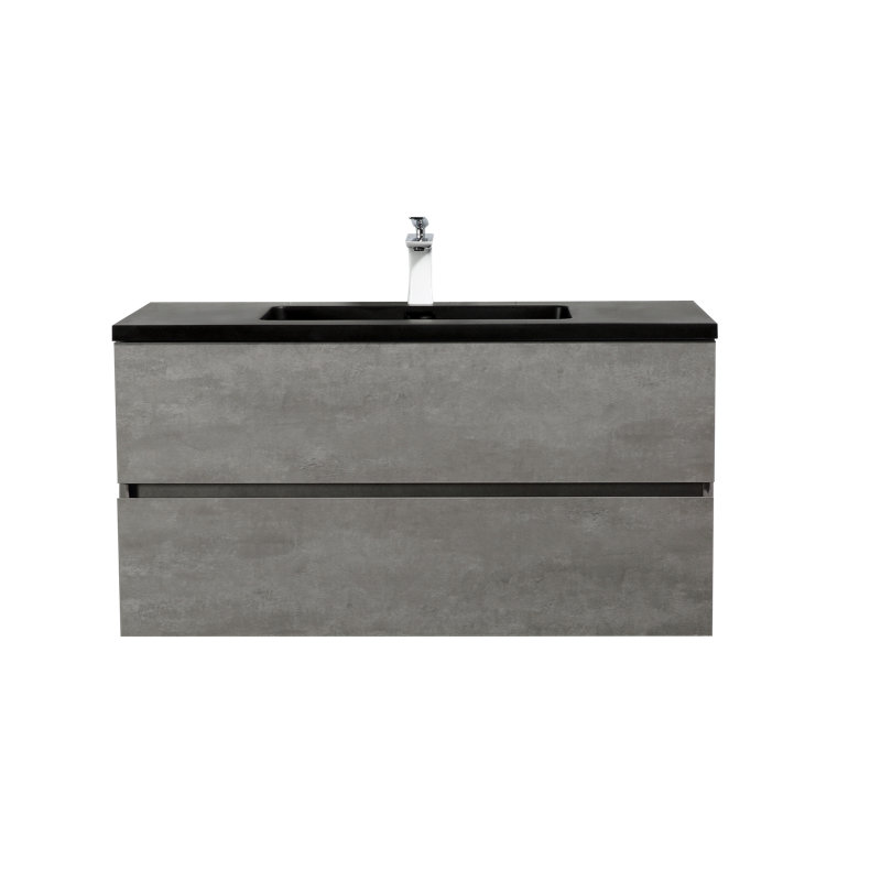 Thameslink 39.5 " W Wall Mounted Wall Mounted Single Double Single Vanity Bathroom Vanity With Poly Marble Top