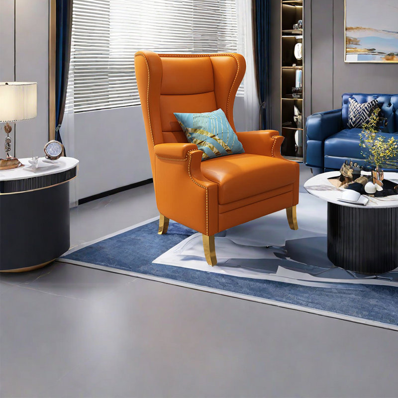 Fauteuil inclinable en similicuir Lages, Similicuir orange
