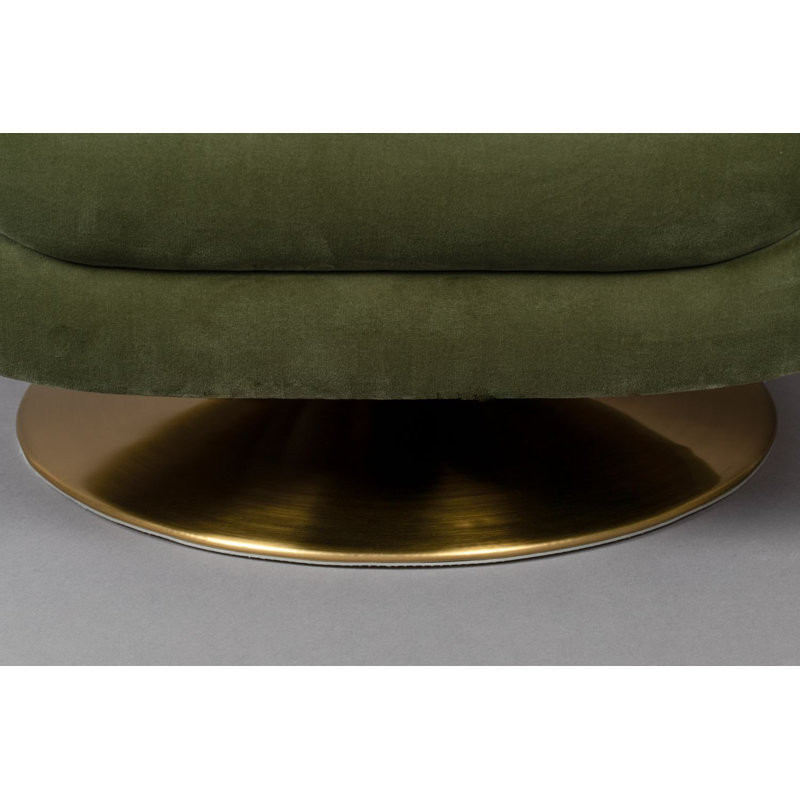 Member Swivel Lounge Chair, Green Cotton Blend