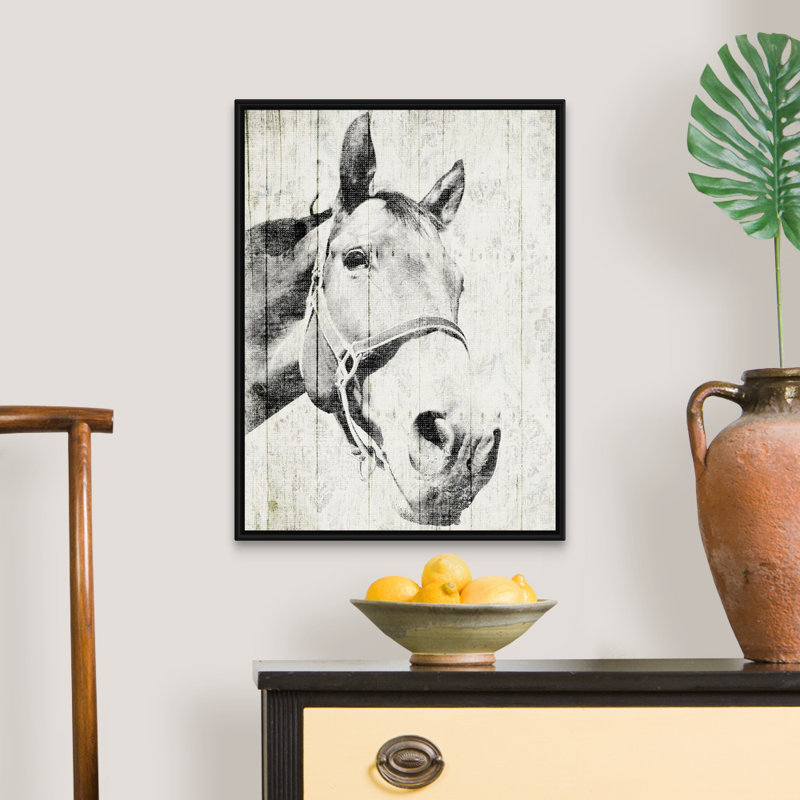 «Vintage Horse» par Jace Gray, reproduction sur toile, Cadre noir, H 26 po x l 20 po x P 1,75 po