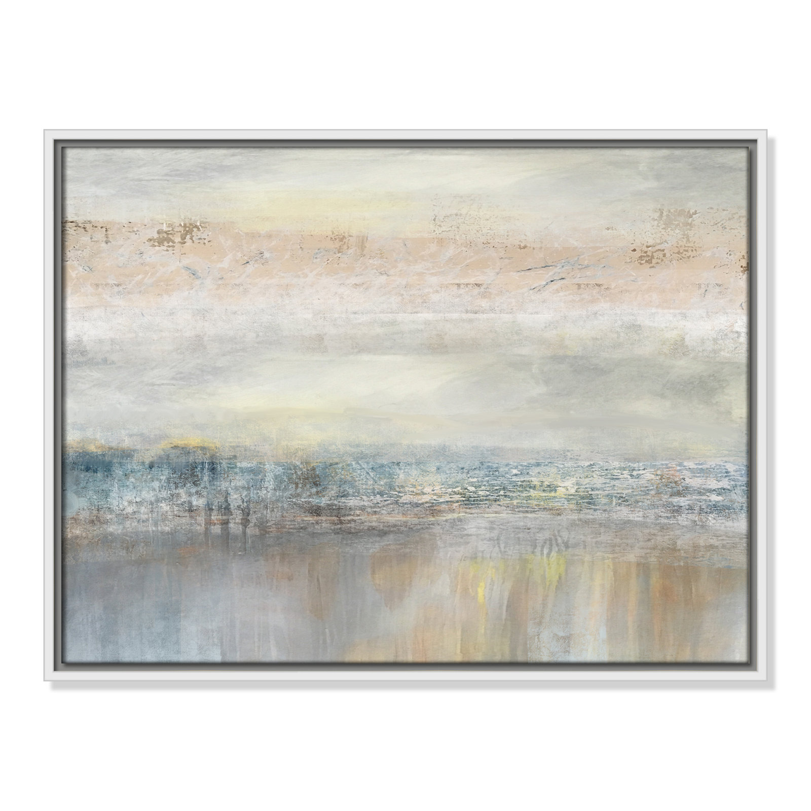 Electra "From A Distance" Painting by Nan, Picture Framed Canvas, 19.5" H x 25.5" W, Black