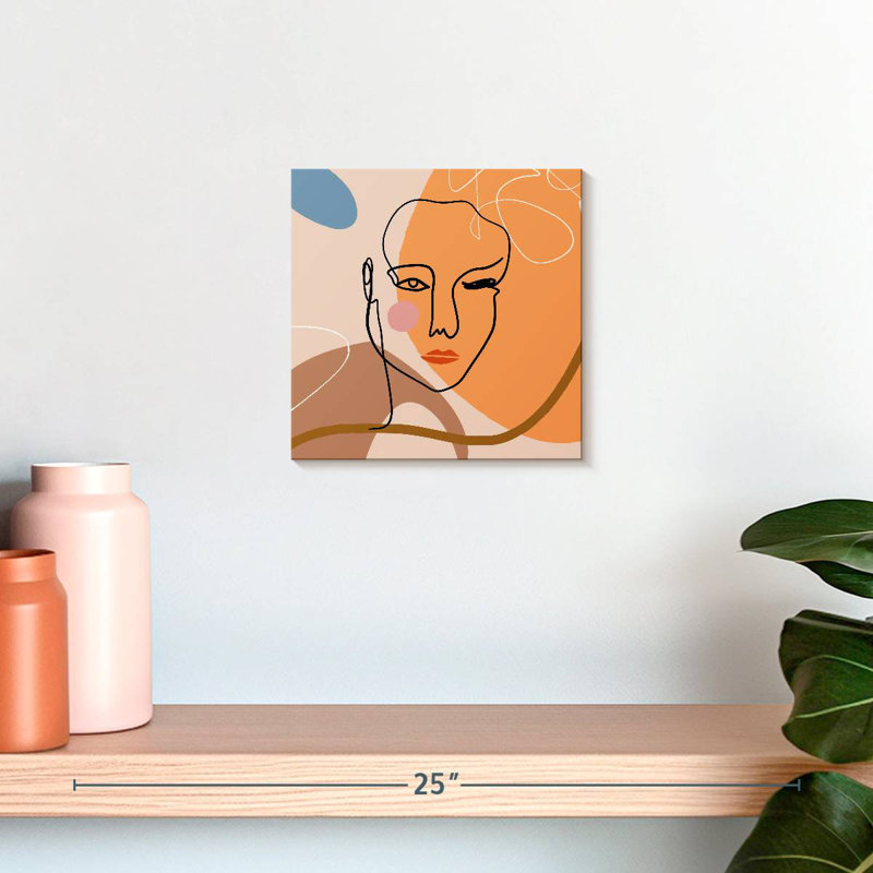 Leisha Outline Female Face, 10" H x 10" W