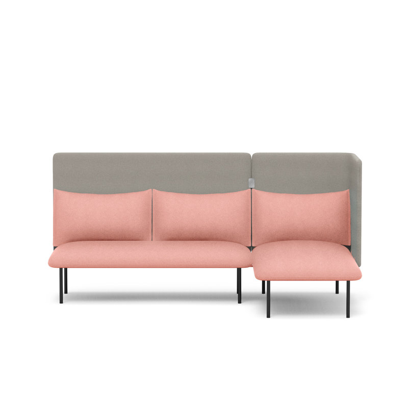 Canapé QT, Orienté à droite, Polyester gris foncé / bleu foncé