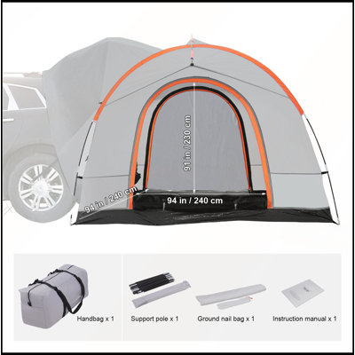 SUV Camping Tent with Rain Layer and Carry Bag, PU2000mm Double Layer, Fits 6-8 People