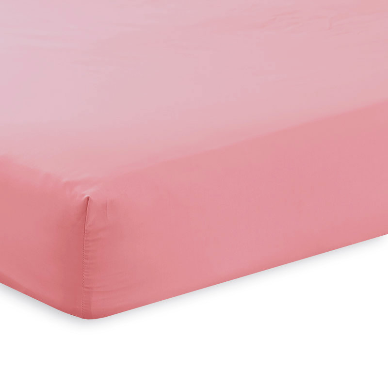 Izyan Percale Fitted Sheet, Dusky Pink, Single (3')