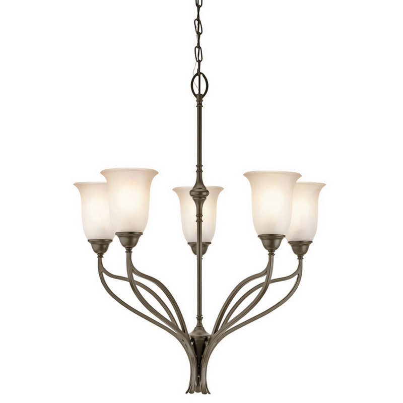 Lustre de roue de wagon à l’ombre 5 lumières Fulford