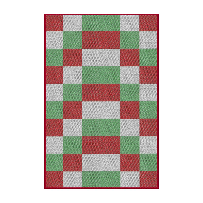 Tapis décoratif vert géométrique Sandridge, Rectangle 2 pi x 3 pi