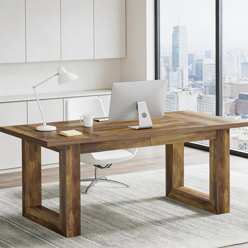 Bureau, bureau d'ordinateur, bureau de direction, Brun