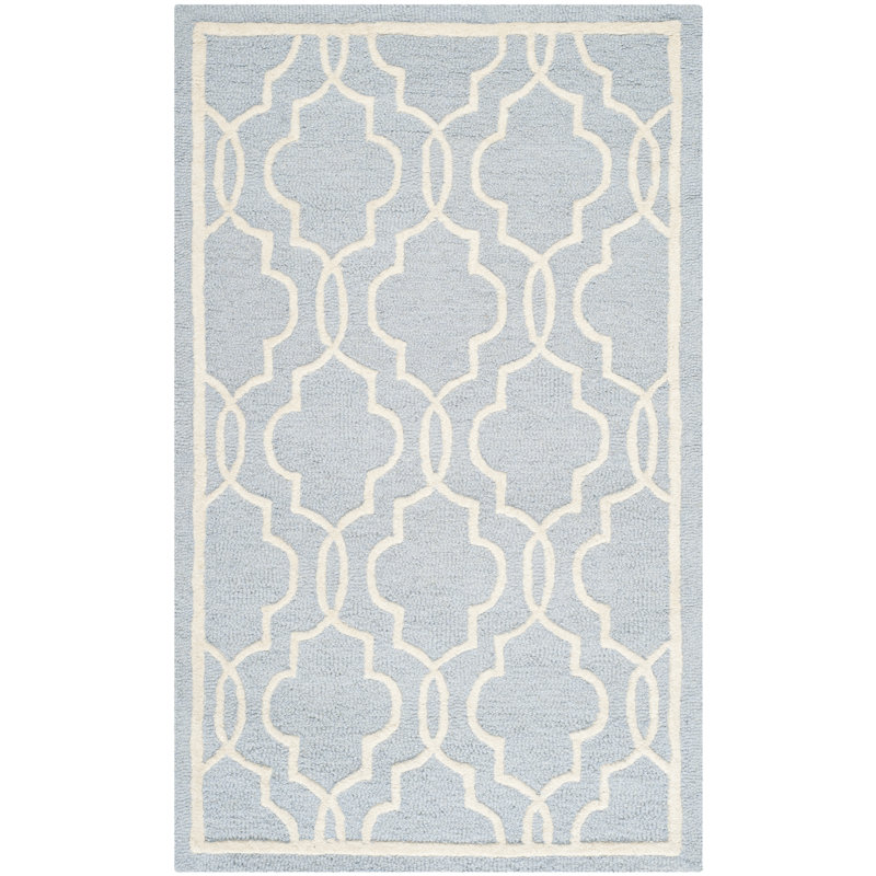 Malaki Geometric Wool Hand Woven Area Rug, Rectangle 91 x 152 cm