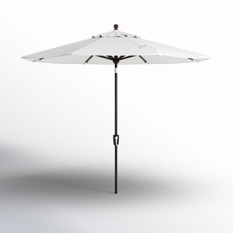Canela 108'' Market Olefin Umbrella, White Sunbrella®, Black