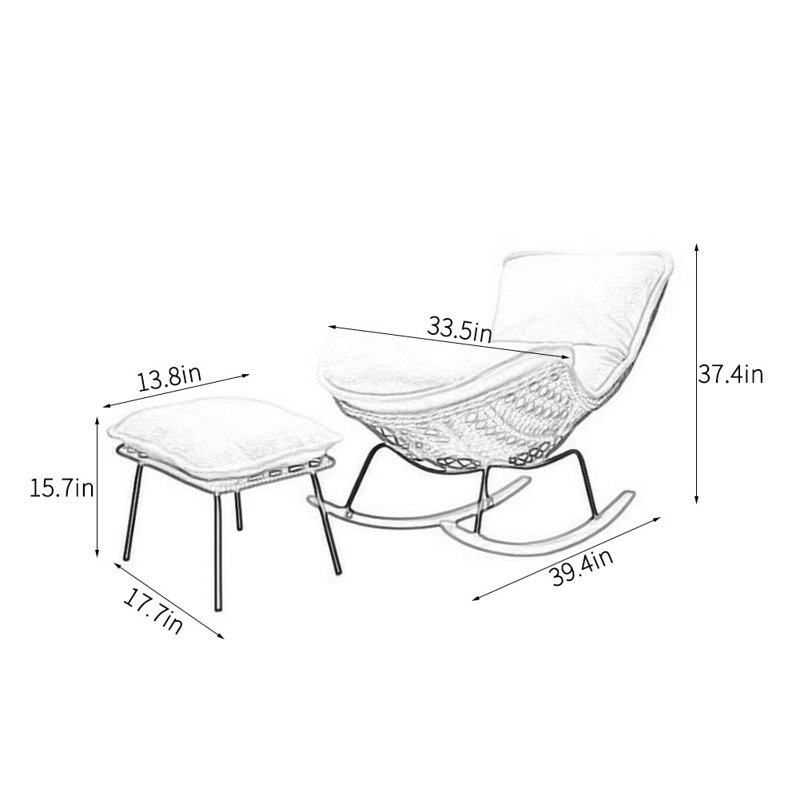 Chaise berçante Casual Light Luxury Home, Crème