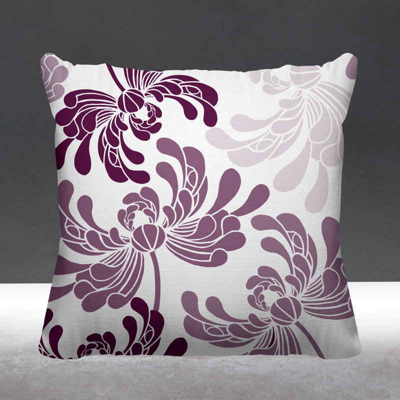 Coussin décoratif intérieur / extérieur Maina, Violet, L 15 po x H 15 po