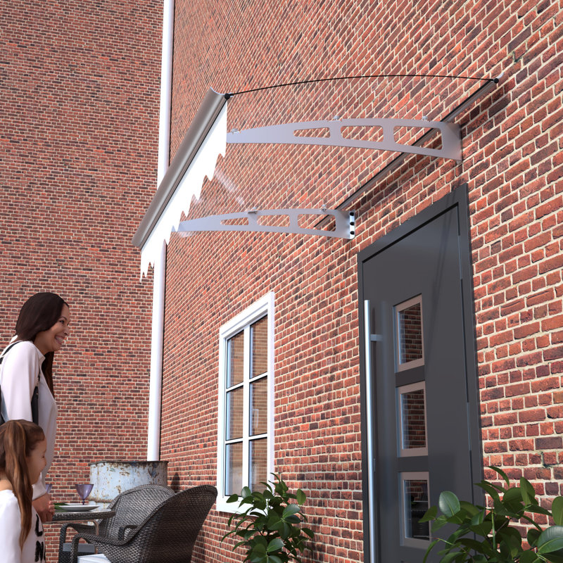 Auvent de porte de 47 po de largeur - Support en aluminium robuste pour matériaux chauffants 47 po x 34 po en béton de polycarbonate