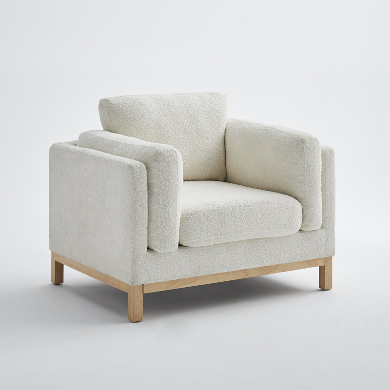 Fauteuil d'appoint surdimensionné 41,34 po Chanequa, Boucle blanc
