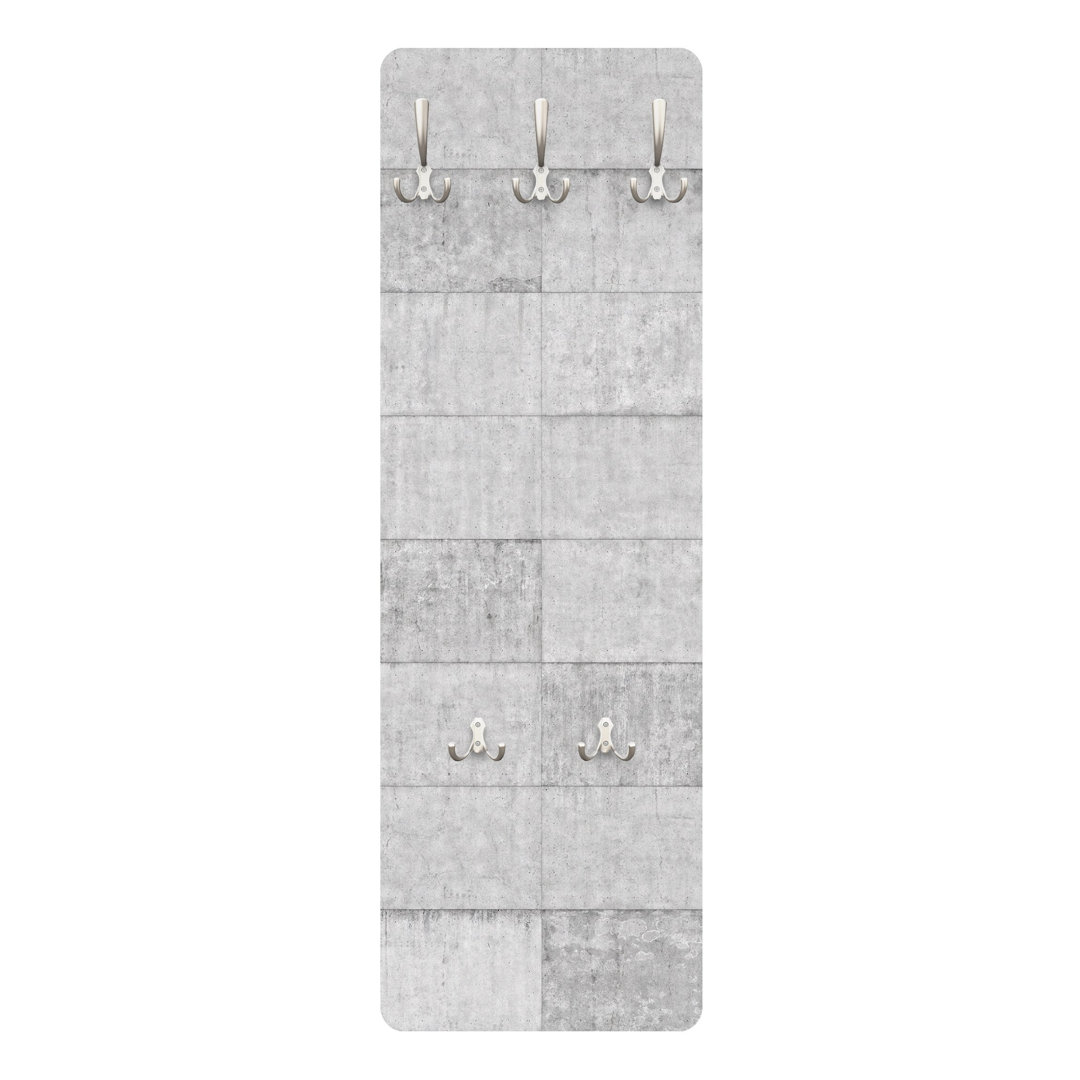Grey Tile Look Concrete Wall Mounted Coat Rack