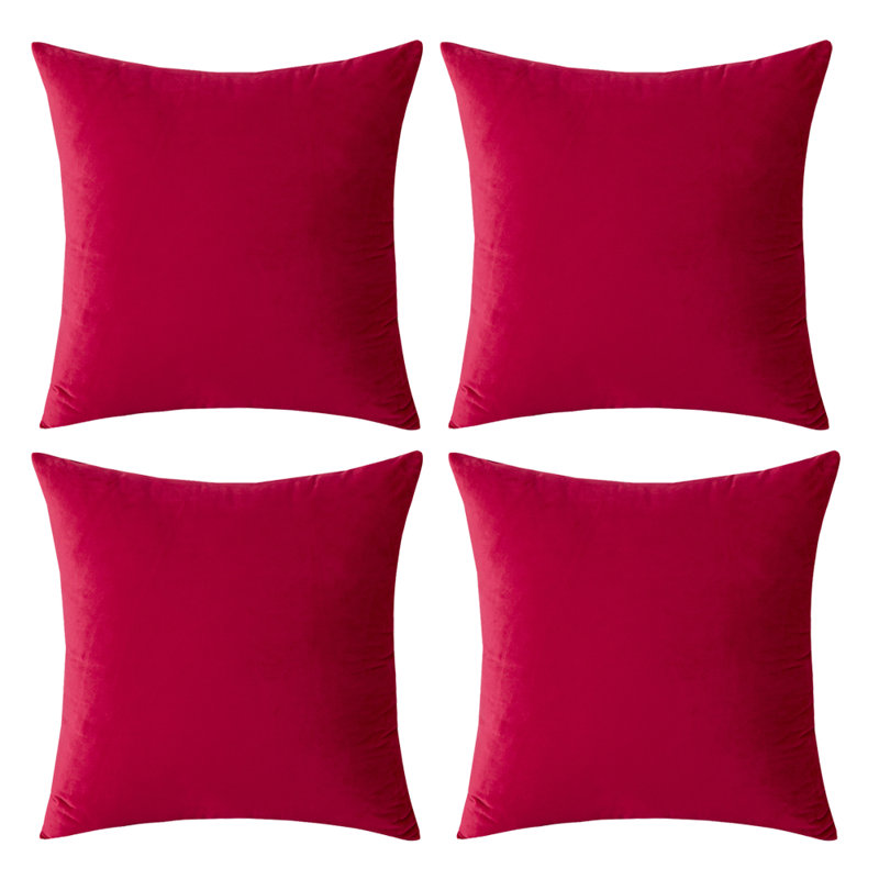 Housse de coussin Jakeryan, Rouge, 20 po x 20 po, Housse de coussin seulement - sans coussin