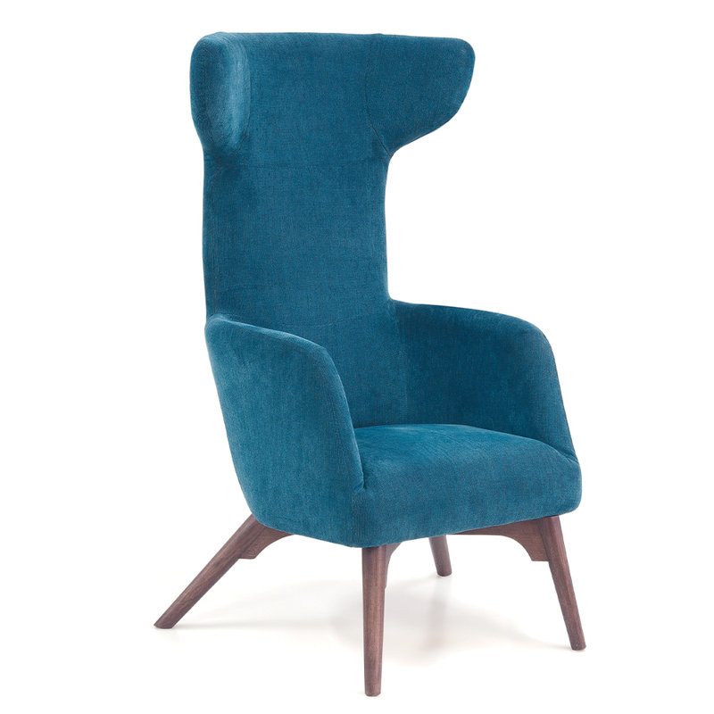 Fauteuil à oreilles rembourré Ohio, Gris délavé, Bora Bora 42