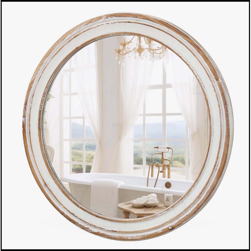 Miroir rond rond pour salle de bain, chambre à coucher et salon, 27,56 po x 27,56 po