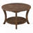 31.5” Round Solid Wood Coffee Table with Lower Storage Shelf, Rustic Natural Finish Living Room Center Table-454628820
