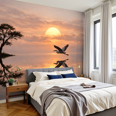 Papier peint adhésif auto-adhésif moderne pour la chambre à coucher L 96 po x l 69 po Peel and Stick