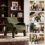 Fauteuil d'appoint moderne en velours COLAMY AURA, fauteuil lounge rembourré, vert, ensemble de 2-137137831