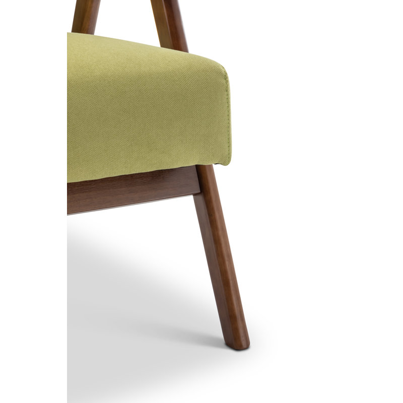 Gabar 75Cm Wide Classic Mid-Century Modern Armchair, Lime Green Poly-cotton 