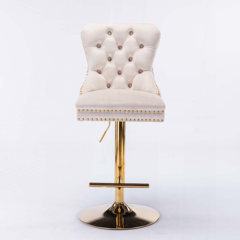 Ensemble de 2 tabourets pivotants, Beige