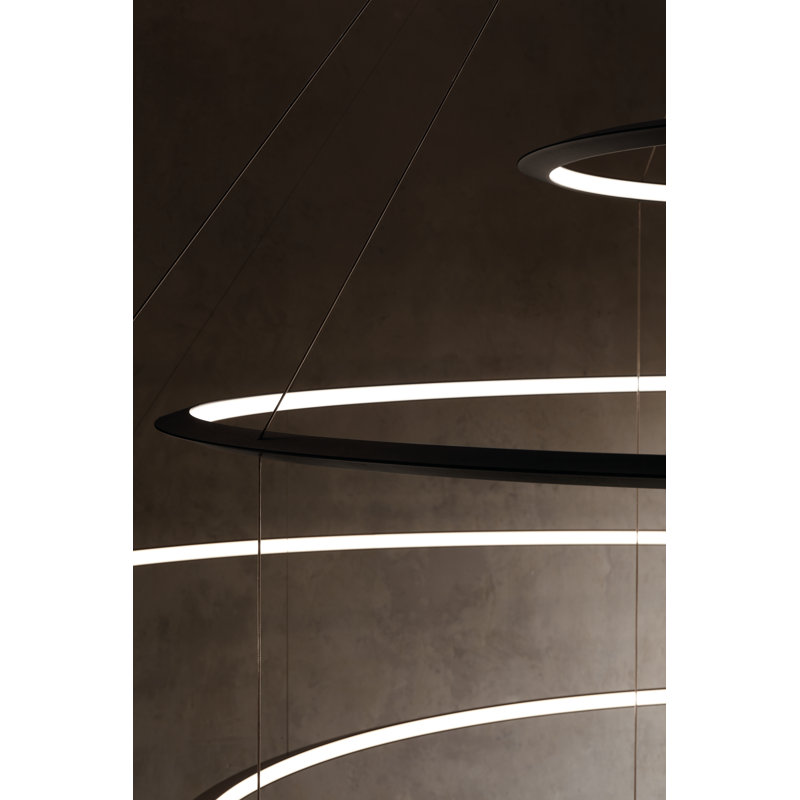 Circular 5 - Light LED Chandelier, Black, Black, 2700K