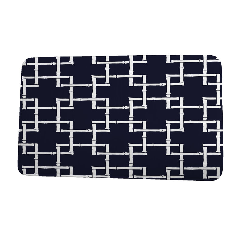 Non-Slip Bath Mat, 17" W x 24" L, Navy Blue