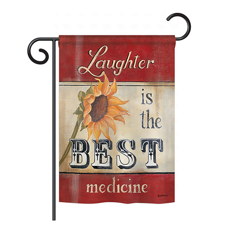 « welcome rire is the best medicine », un drapeau de jardin vertical décoratif à deux côtés 13" x 18,5" est l’option la plus adaptée à l’inspiration