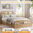 Wooden Bed Frame with Storage Headboard & Footboard, Low Profile Platform Bed with Wooden Slats, No Box Spring Needed-1857476110-1857476101