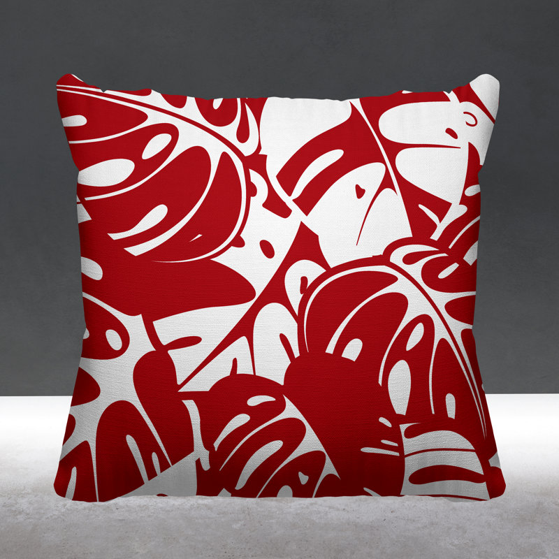 Coussin intérieur / extérieur Acton, L 17 po x H 17 po, Rouge