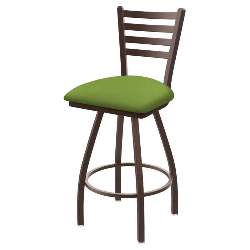 Tabouret de bar pivotant de 36" Evers, Bronze, Vinyle - vert kiwi Canter, Extra Tall (36” Seat Height)