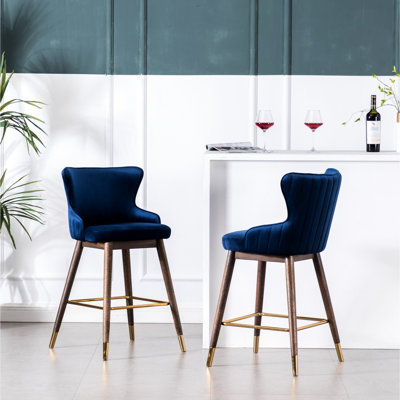 Upholstered Counter Height Stools Of 2, With Dense Foam For A Relaxed Rest ( 2), Upholstery Delightful Sit