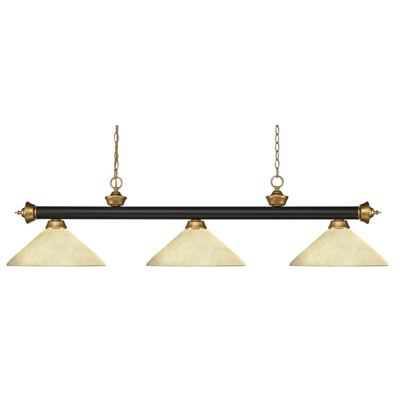 Chevelle 3 - Light Pool Table Lights Pendant, Angle Golden Mottle