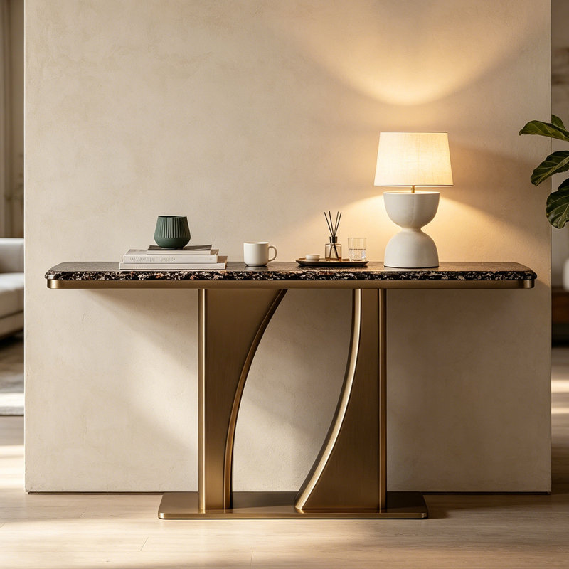 Console Italian Light Luxury, H 33,5 po x l 63 po x P 13,8 po