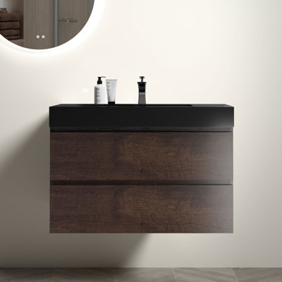 Superbe lavabo intégré noir mat - Rehaussez votre salle de bain avec ce quartz élégant qui transforme votre intérieur.