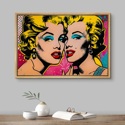 Pop Pop Street, Marilyn Monroe, Graffiti vibrant, Portrait de personne célèbre, impression sur toile encadrée