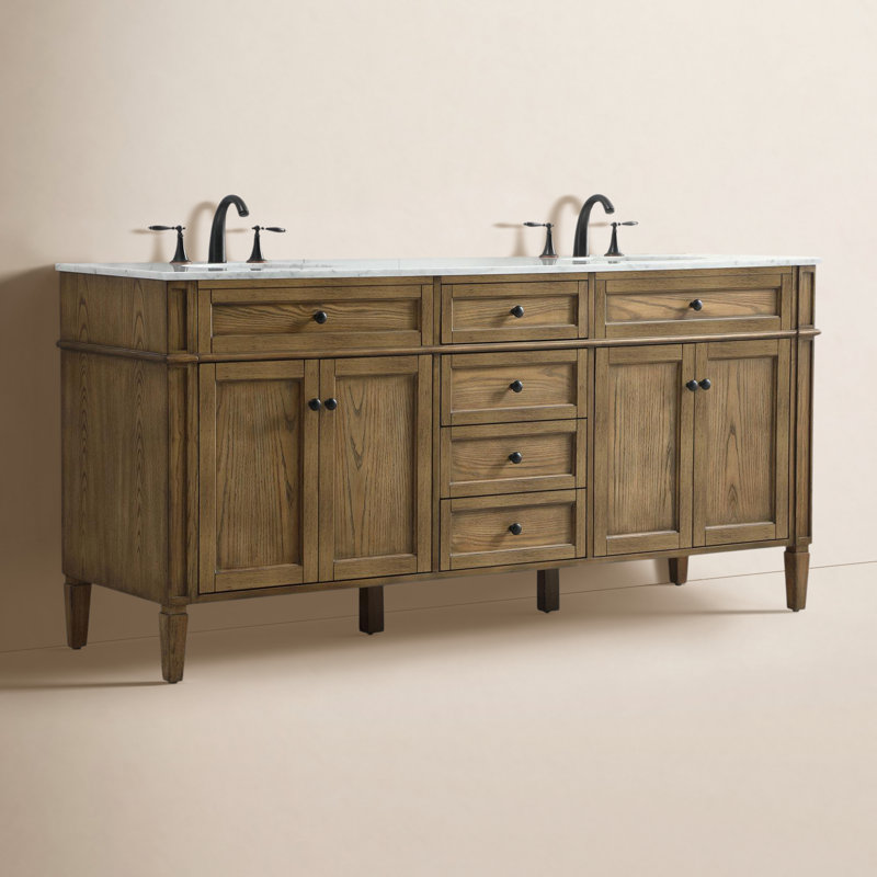 Ensemble de meuble-lavabo double l 72 po x P 21,5 po x H 35 po Rivers, Bois flottant