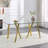 71" Rectangular Dining Table for 6-8 with Tempered Glass Top & Gold Metal Legs-710975285-710975284-705269973