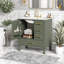 Meuble-lavabo compact avec lavabo en céramique, porte à fermeture en douceur et beaucoup de rangement - Design gris classique avec poignées dorées, assemblage facile-497849228