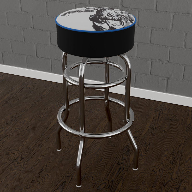 Swivel Upholstered Counter Stool with Metal Frame